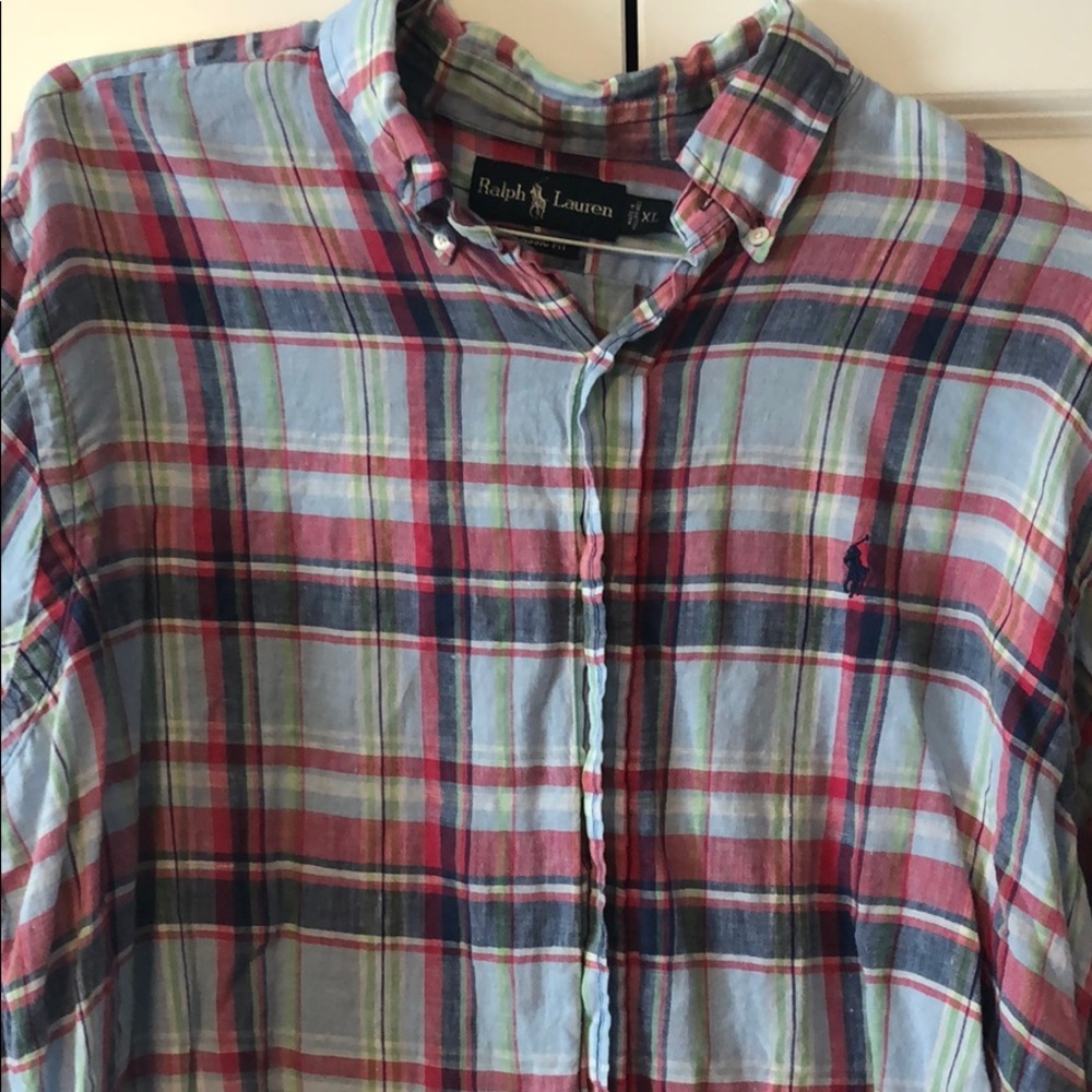 Ralph Lauren Men’s XL Red/Green/Blue Button Down